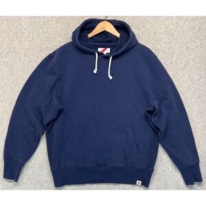 Best Made Co. Mens Pullover Hoodie Blue Supima Cotton Heavy Rugged Fleece L